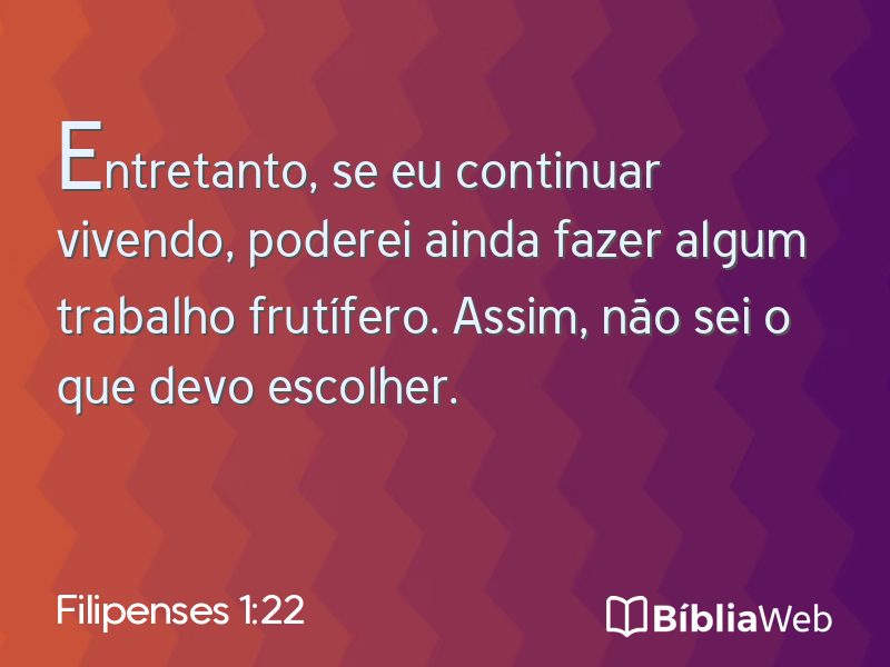 Filipenses 1:22 em imagem para compartilhar