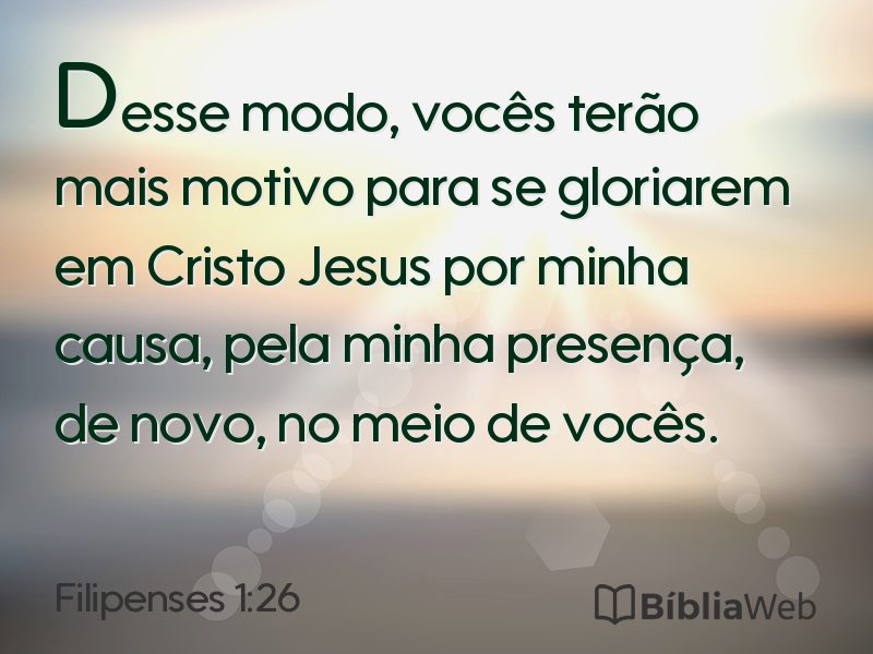 Filipenses 1:26 em imagem para compartilhar