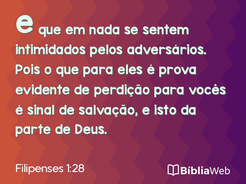 Filipenses 1:28 em imagem para compartilhar