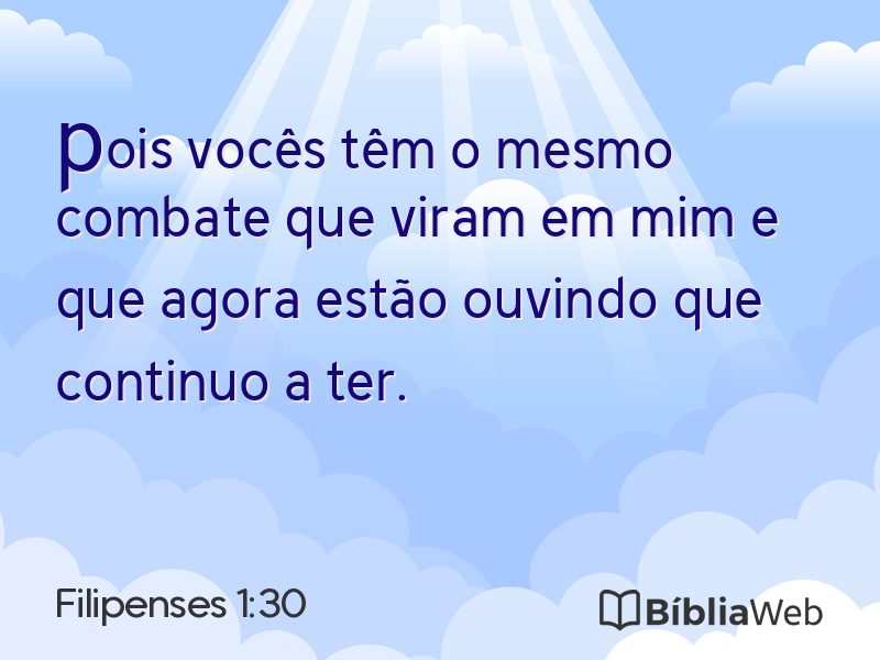 Filipenses 1:30 em imagem para compartilhar