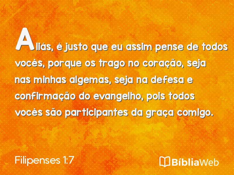 Filipenses 1:7 em imagem para compartilhar