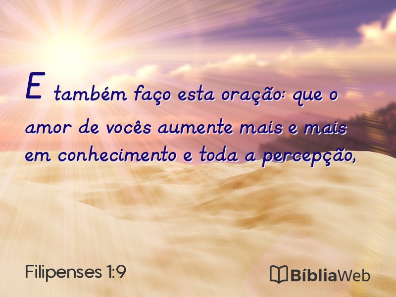 Filipenses 1:9 em imagem para compartilhar