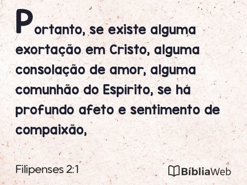 Filipenses 2:1 em imagem para compartilhar