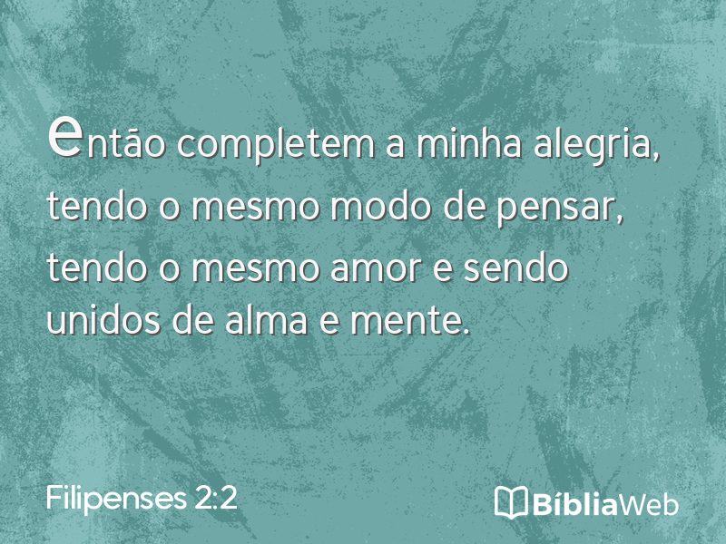 Filipenses 2:2 em imagem para compartilhar