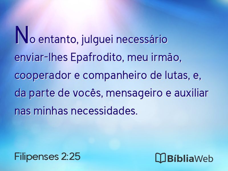 Filipenses 2:25 em imagem para compartilhar