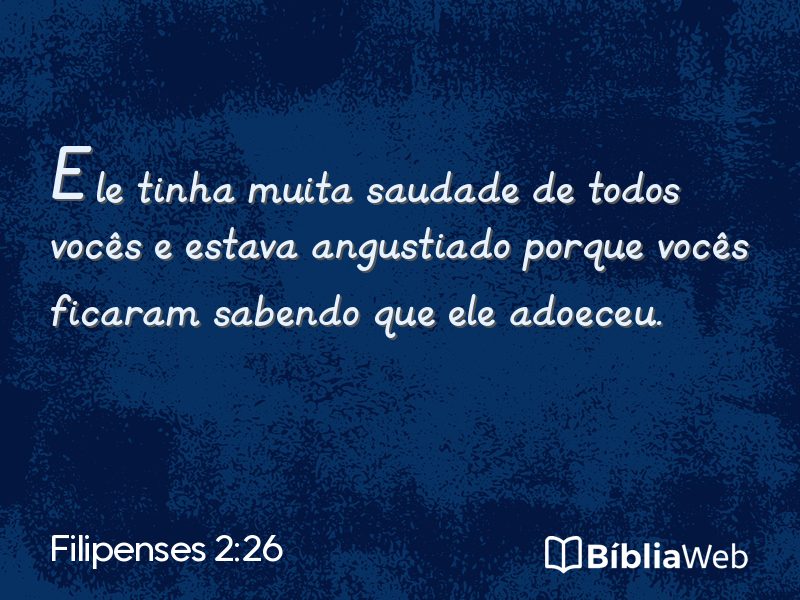 Filipenses 2:26 em imagem para compartilhar
