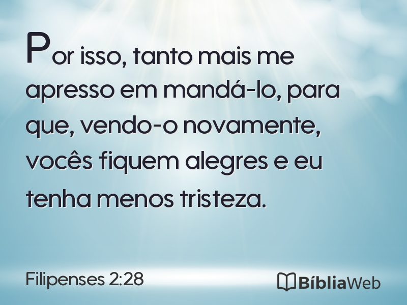 Filipenses 2:28 em imagem para compartilhar