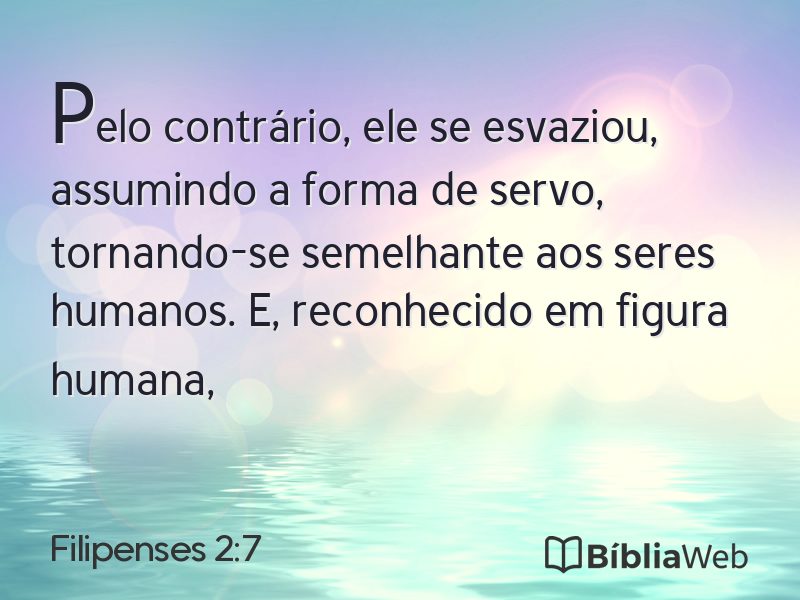 Filipenses 2:7 em imagem para compartilhar