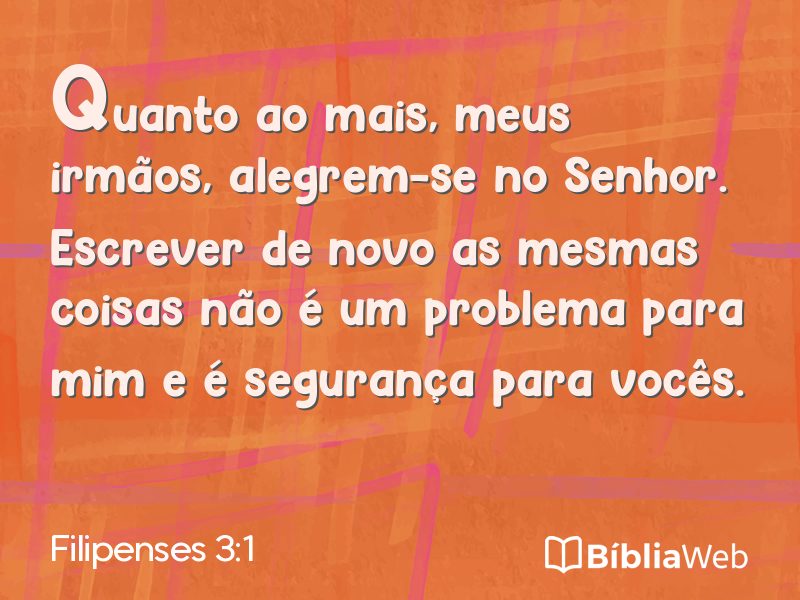 Filipenses 3:1 em imagem para compartilhar