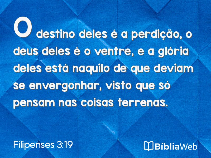 Filipenses 3:19 em imagem para compartilhar