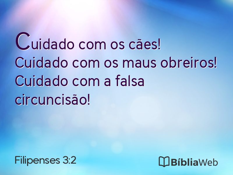 Filipenses 3:2 em imagem para compartilhar