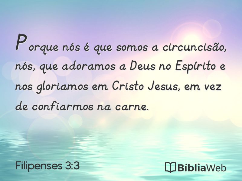 Filipenses 3:3 em imagem para compartilhar