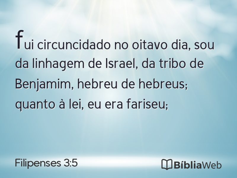 Filipenses 3:5 em imagem para compartilhar
