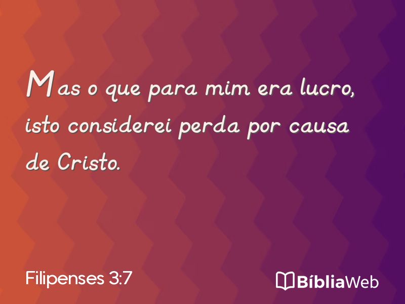 Filipenses 3:7 em imagem para compartilhar
