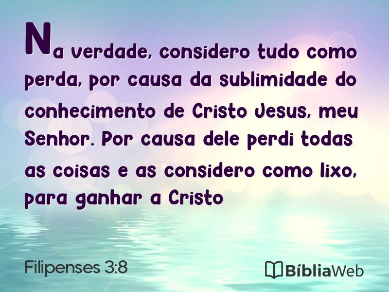 Filipenses 3:8 em imagem para compartilhar
