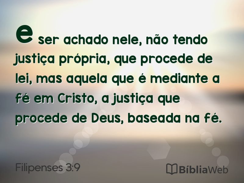 Filipenses 3:9 em imagem para compartilhar