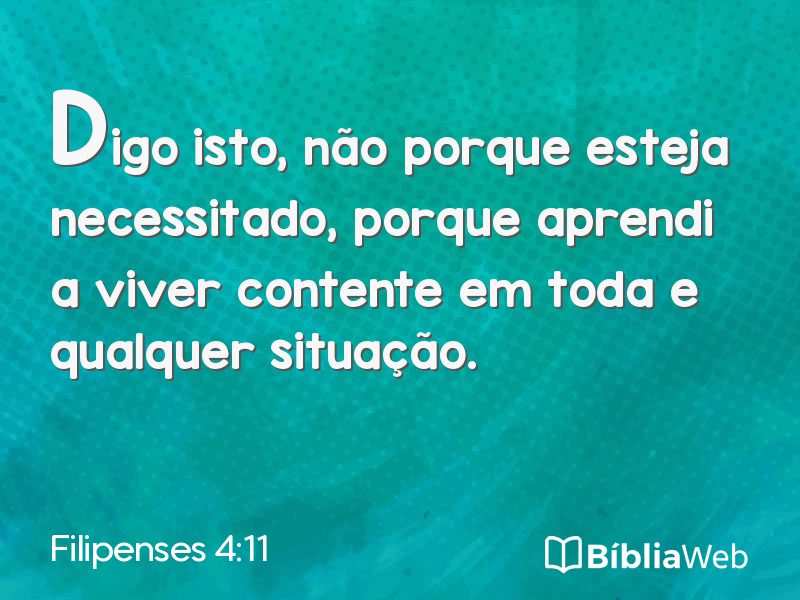 Filipenses 4:11 em imagem para compartilhar