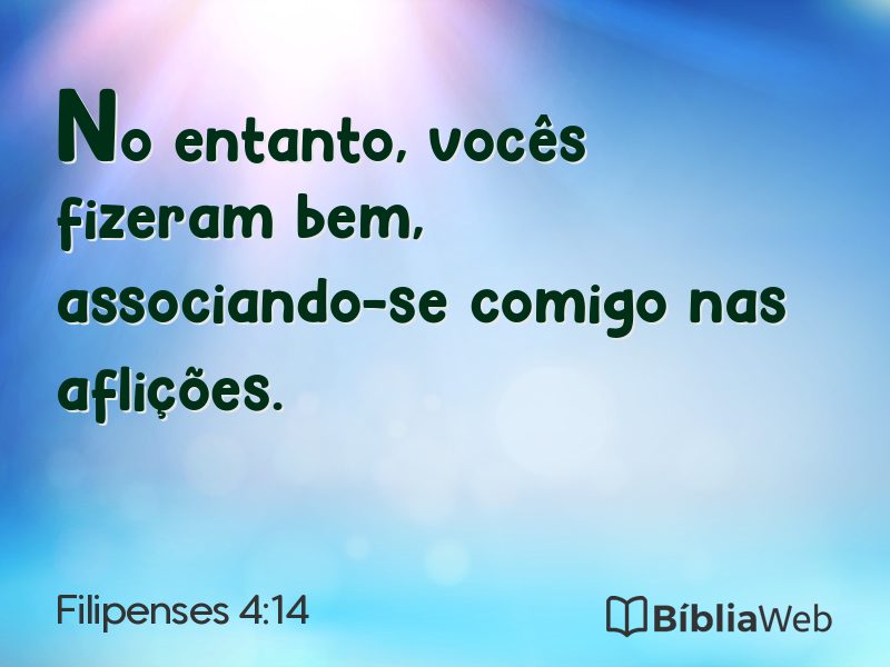 Filipenses 4:14 em imagem para compartilhar