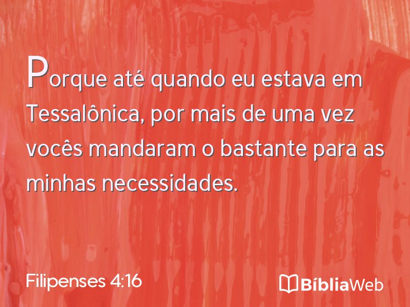 Filipenses 4:16 em imagem para compartilhar