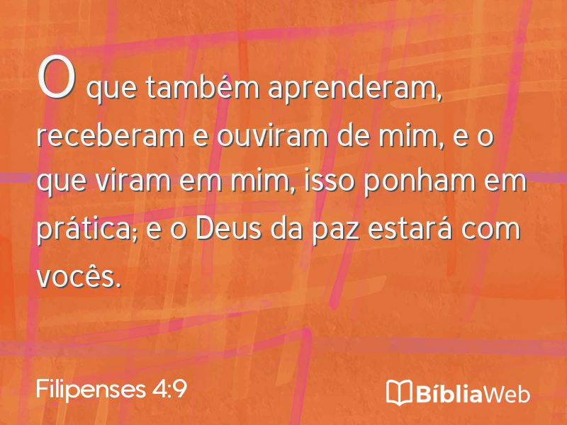 Filipenses 4:9 em imagem para compartilhar