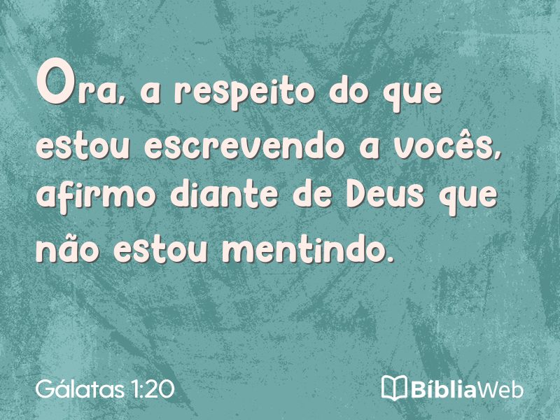 Gálatas 1:20 em imagem para compartilhar