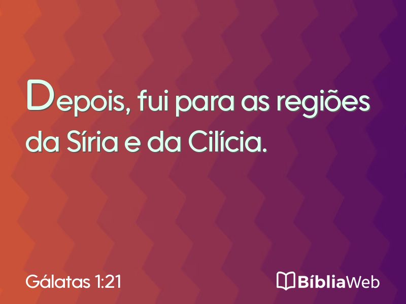 Gálatas 1:21 em imagem para compartilhar
