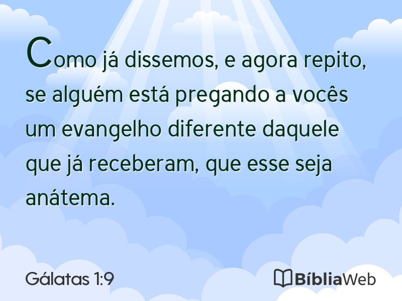 Gálatas 1:9 em imagem para compartilhar