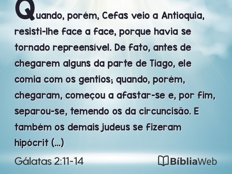 Gálatas 2:11-14 em imagem para compartilhar