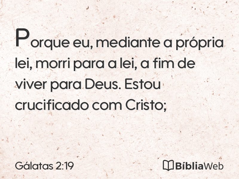 Gálatas 2:19 em imagem para compartilhar