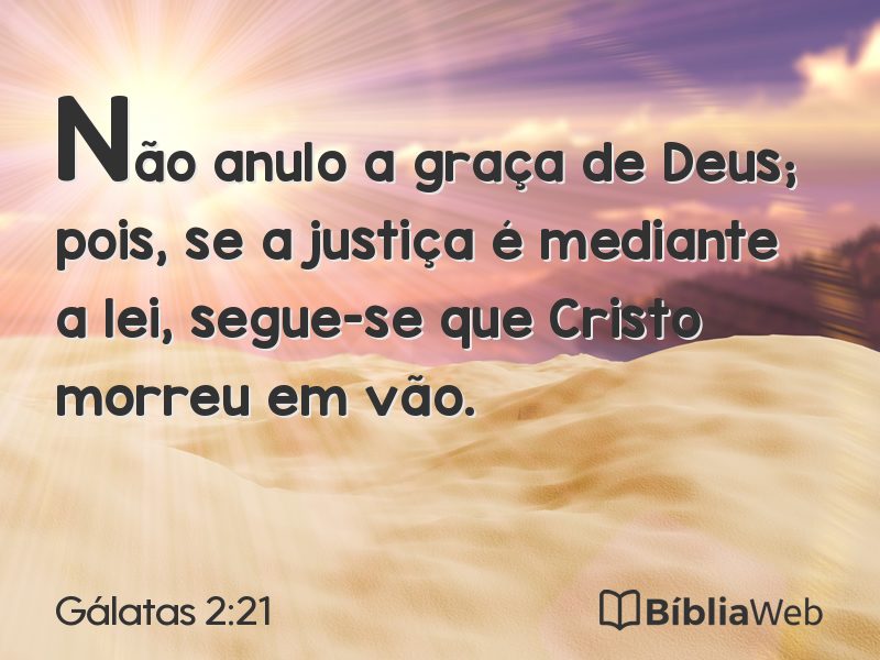 Gálatas 2:21 em imagem para compartilhar