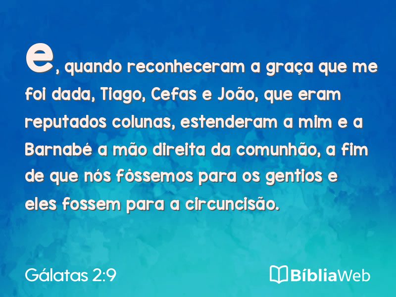 Gálatas 2:9 em imagem para compartilhar