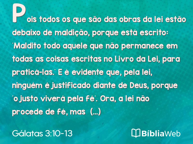 Gálatas 3:10-13 em imagem para compartilhar