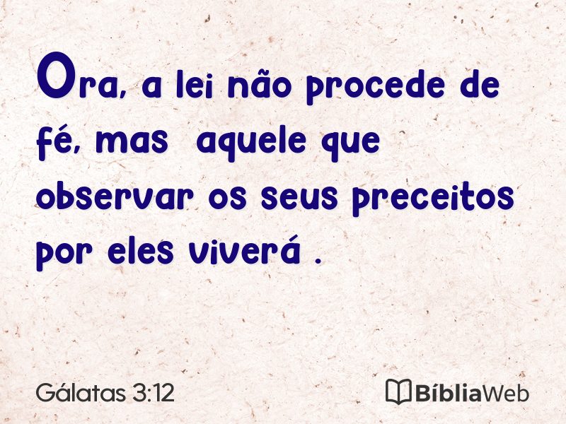 Gálatas 3:12 em imagem para compartilhar