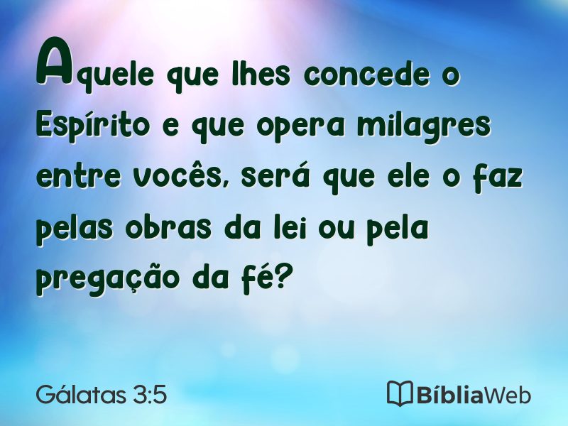 Gálatas 3:5 em imagem para compartilhar