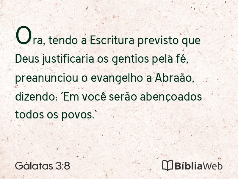 Gálatas 3:8 em imagem para compartilhar