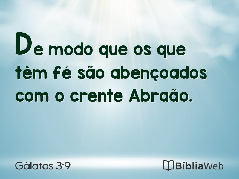 Gálatas 3:9 em imagem para compartilhar