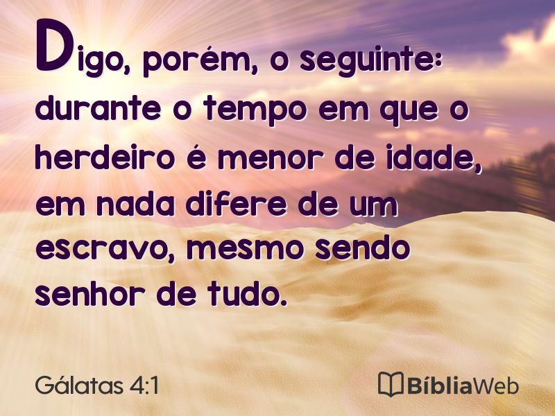 Gálatas 4:1 em imagem para compartilhar