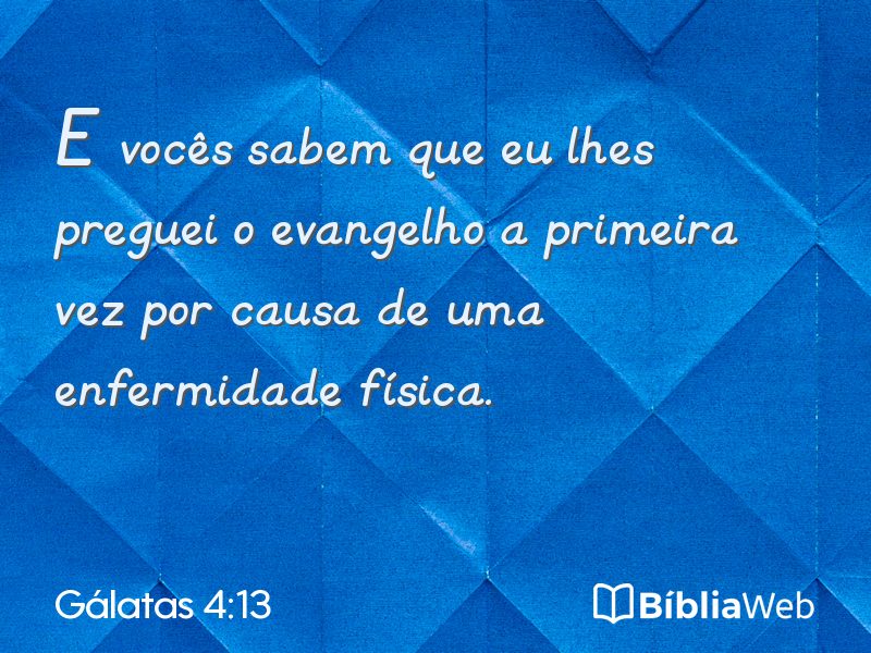 Gálatas 4:13 em imagem para compartilhar