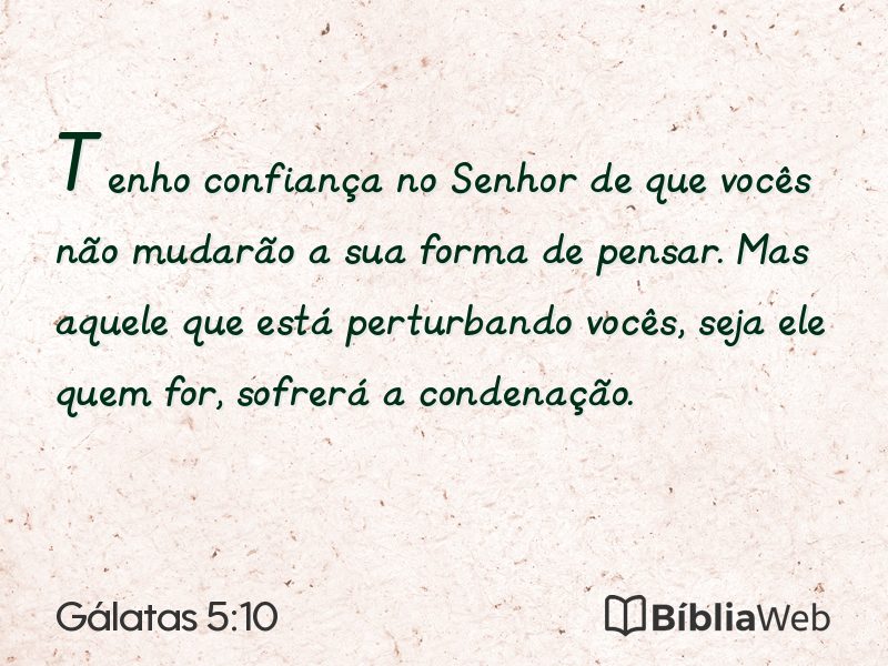 Gálatas 5:10 em imagem para compartilhar