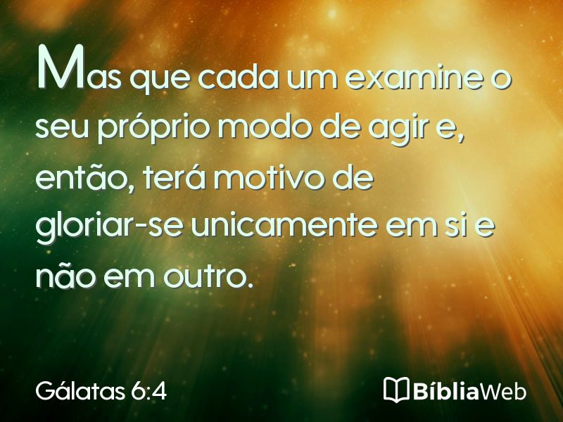 Gálatas 6:4 em imagem para compartilhar