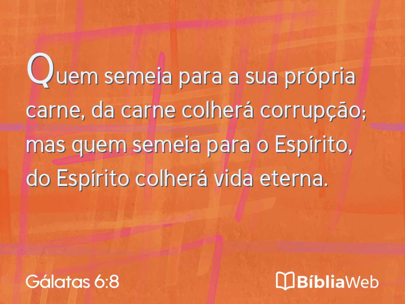 Gálatas 6:8 em imagem para compartilhar