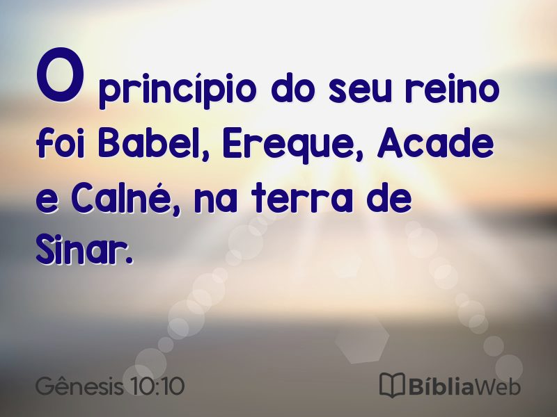 Gênesis 10:10 em imagem para compartilhar
