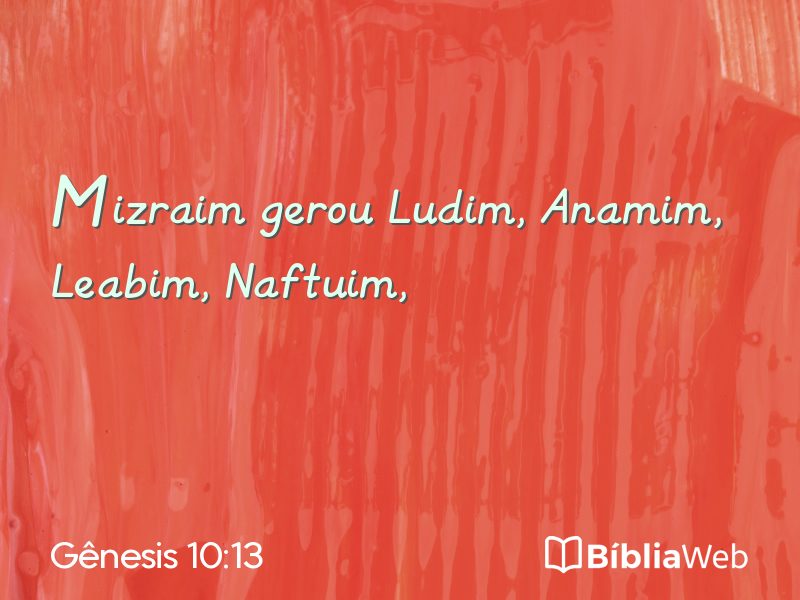 Gênesis 10:13 em imagem para compartilhar