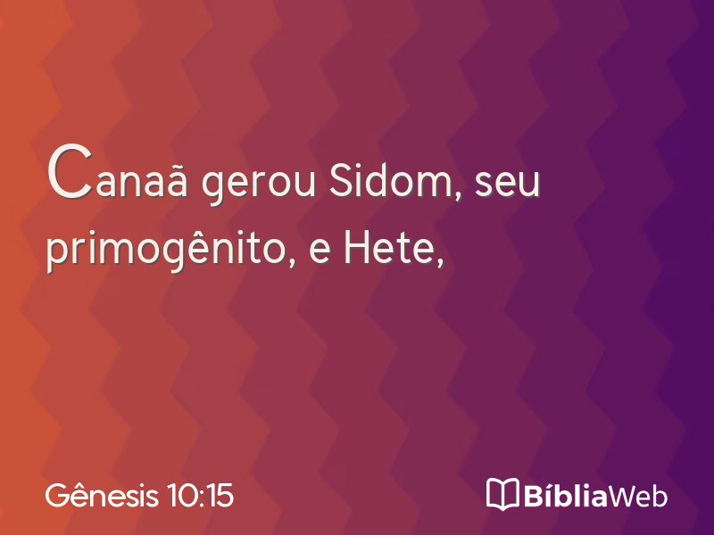 Gênesis 10:15 em imagem para compartilhar