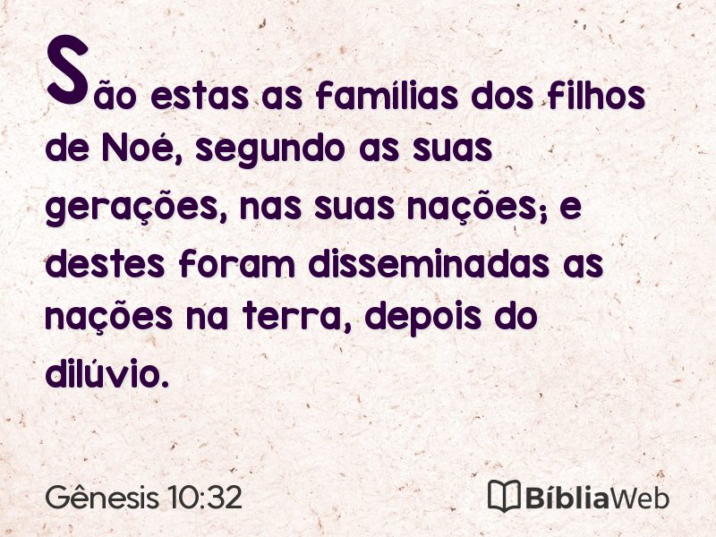 Gênesis 10:32 em imagem para compartilhar