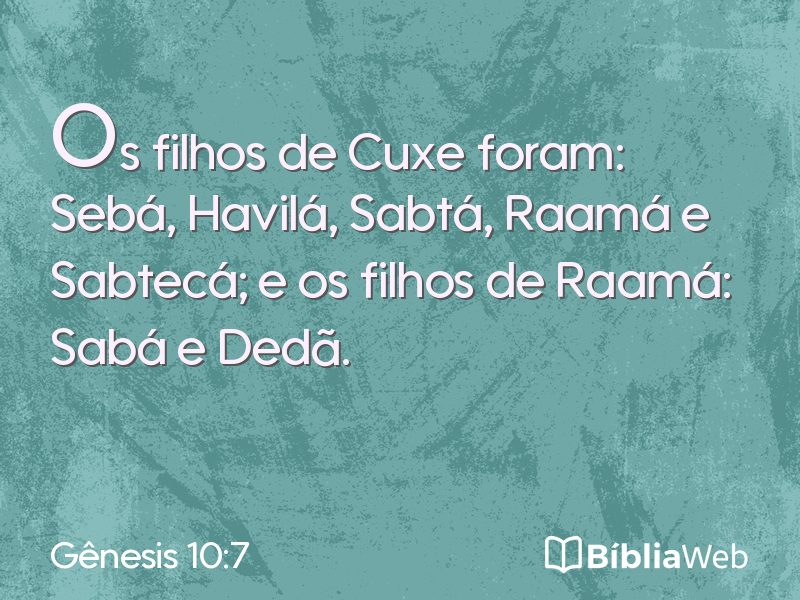 Gênesis 10:7 em imagem para compartilhar