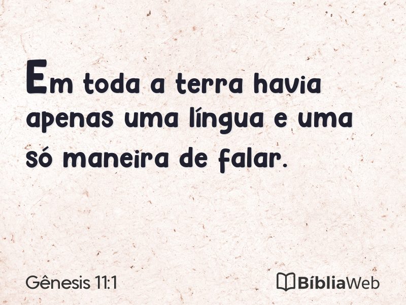 Gênesis 11:1 em imagem para compartilhar