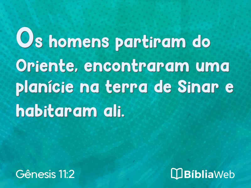 Gênesis 11:2 em imagem para compartilhar