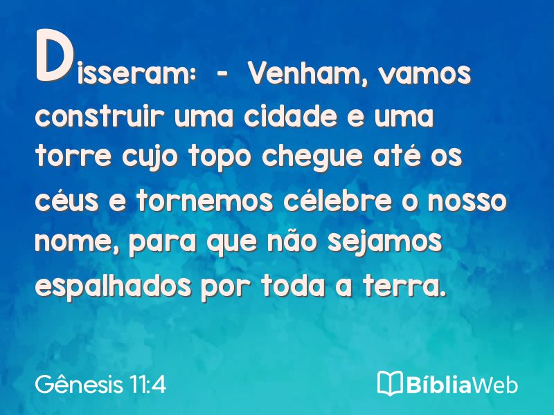 Gênesis 11:4 em imagem para compartilhar