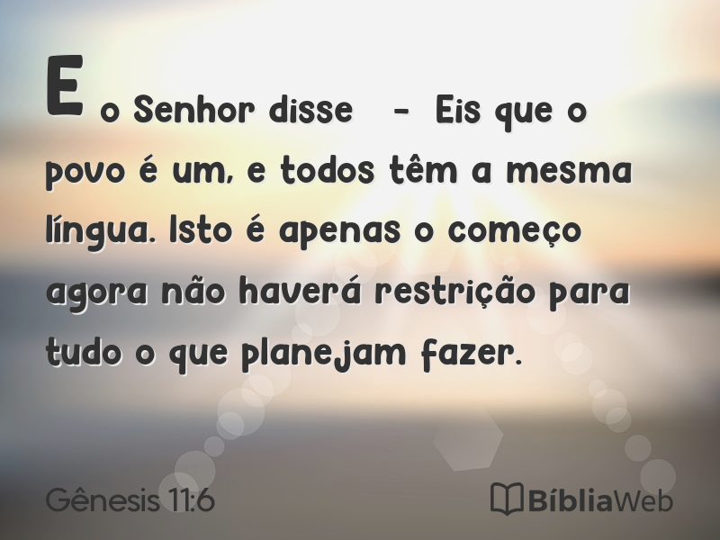 Gênesis 11:6 em imagem para compartilhar